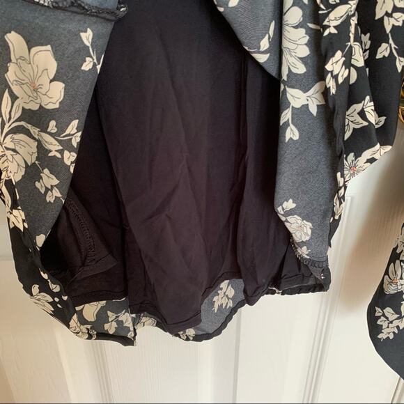 Free People Aries Black Floral Print Mini Dress Small - Picture 10 of 12